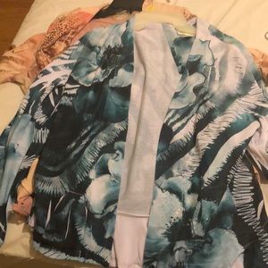 Teal cardigan with sequins